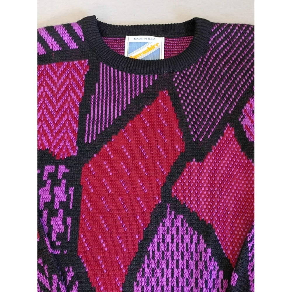 Vtg Womens Havenshire Patterned Acrylic Knit Sweater Made In USA Size 12? 90s - Picture 9 of 10